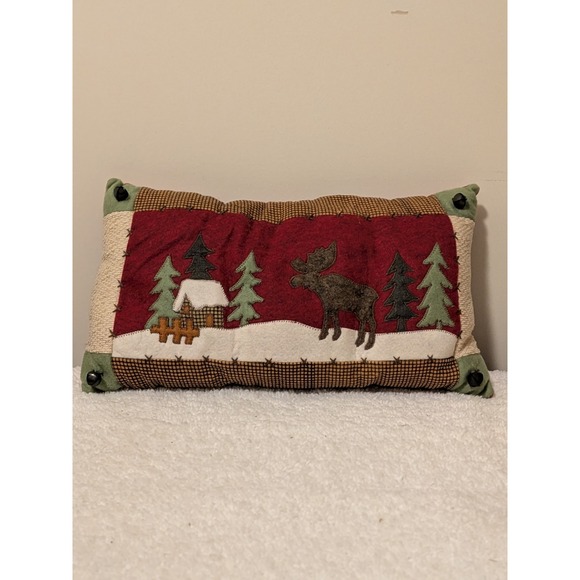 Other - Rustic Cabin Moose Winter Scene Lumbar Pillow Decorative Throw